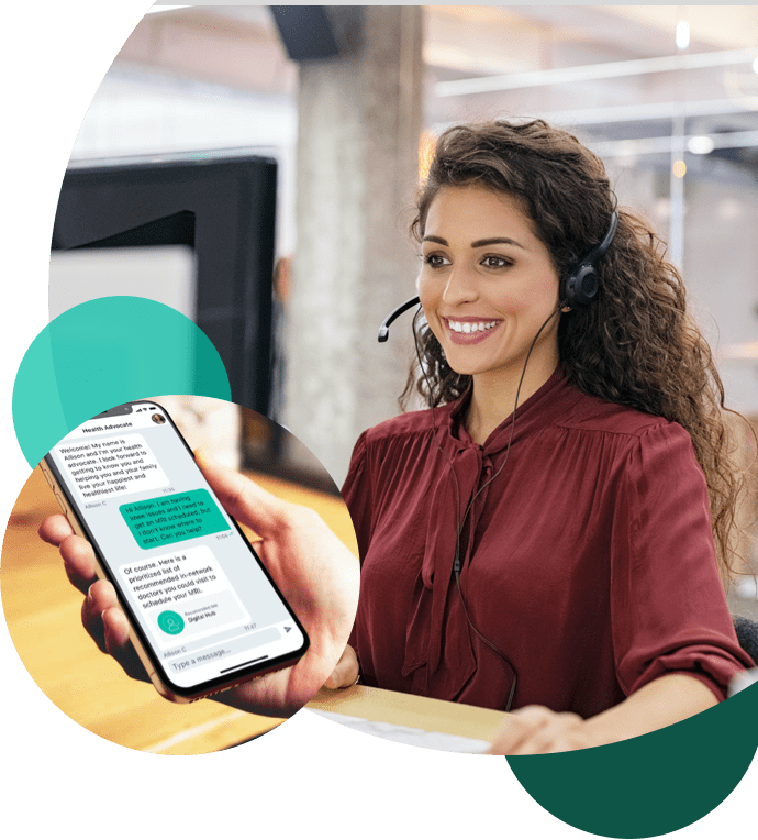 woman smiling with headset on