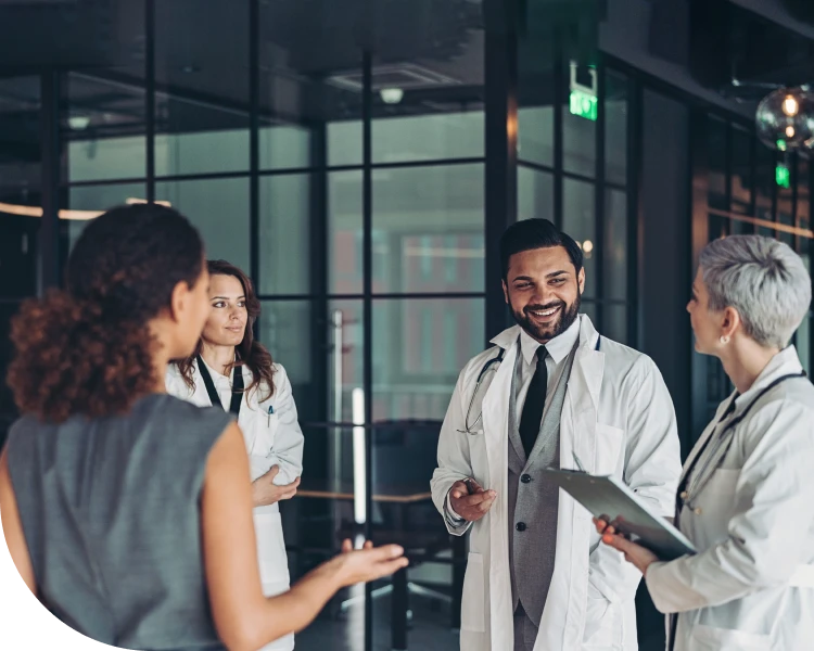 group of people talking